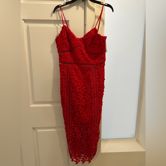 PRICE DROP SUPER SEXY $55 NWT S6 BARDOT LACE DRESS IN RED - Picture 12 of 16